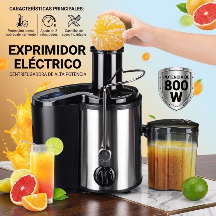 Exprimidor Eléctrico Extractor De Jugos 2 Velocidades Acero