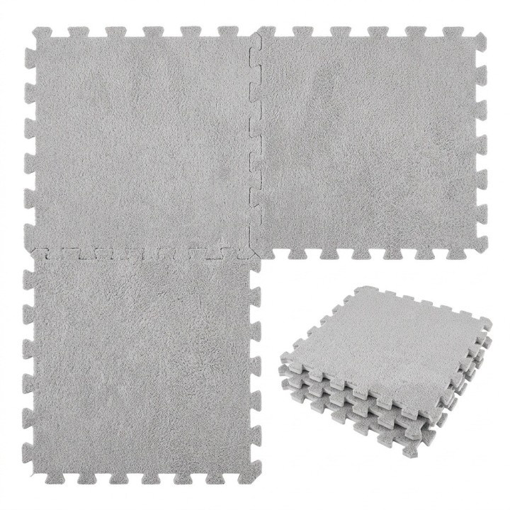 Tapete Alfombra Rompecabezas Felpa 4 Pzs 59x59 Cm