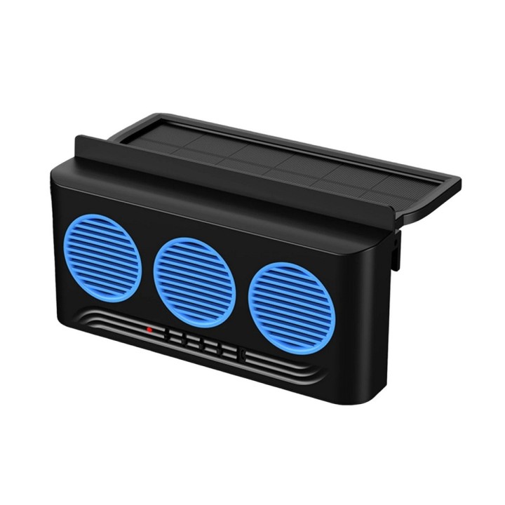 Ventilador Extractor Carro Solar Usb Batería 3 Ventiladores