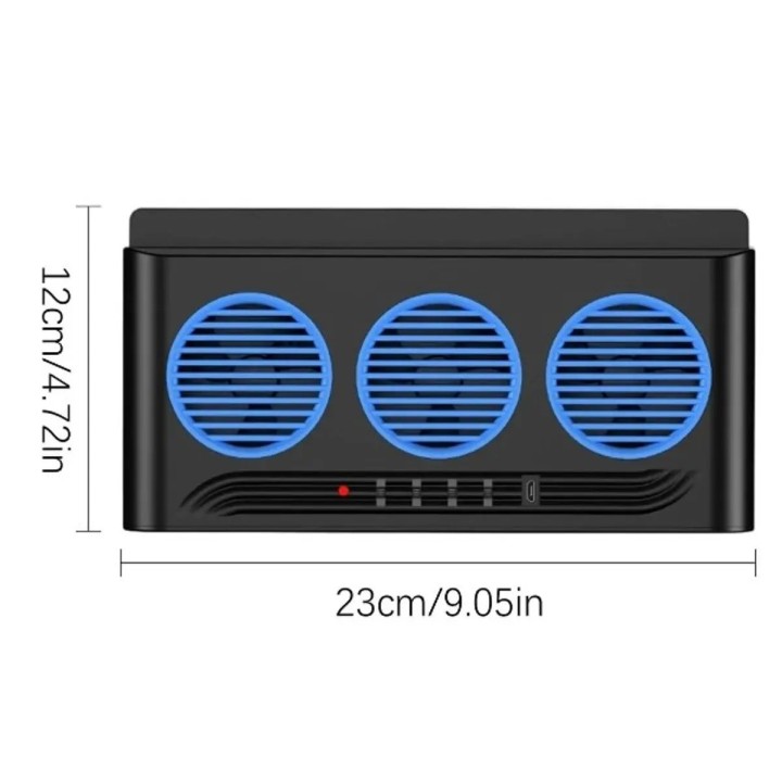 Ventilador Extractor Carro Solar Usb Batería 3 Ventiladores