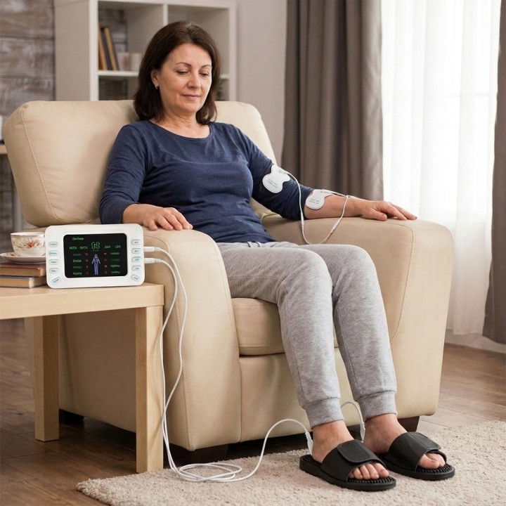 Electroestimulador Masajeador Digital Tens + Sandalias