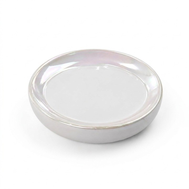 Set Accesorios Baño 4 Piezas Blanco Nacarado Elegante