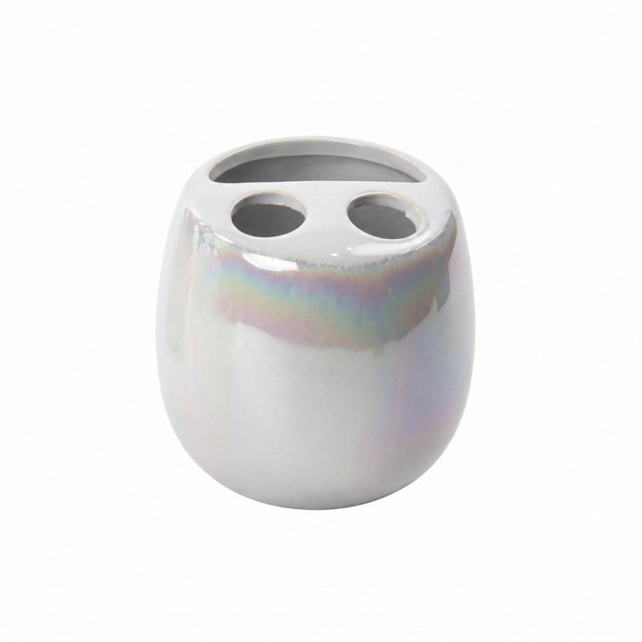 Set Accesorios Baño 4 Piezas Blanco Nacarado Elegante