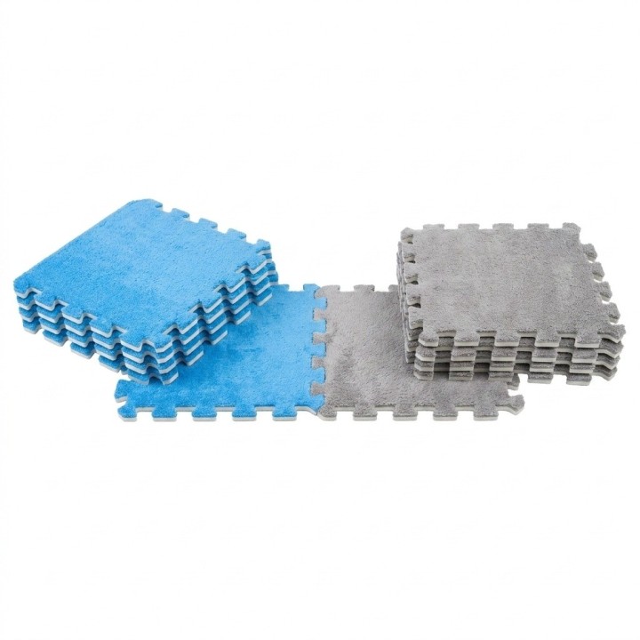 Tapete Alfombra Rompecabezas Felpa Bebés 10 Pzs 30x30
