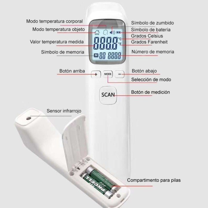 Termómetro Digital Infrarrojo Sin Contacto Frente Ck-t1502