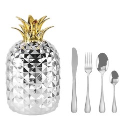 Set De Cubiertos 24 Piezas Con Estuche Decorativo Piña