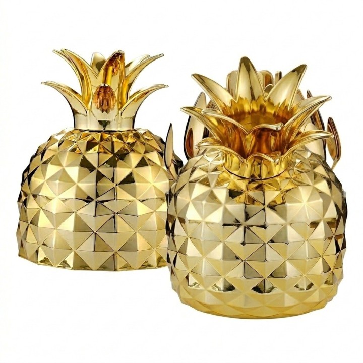 Set De Cubiertos 24 Piezas Con Estuche Decorativo Piña