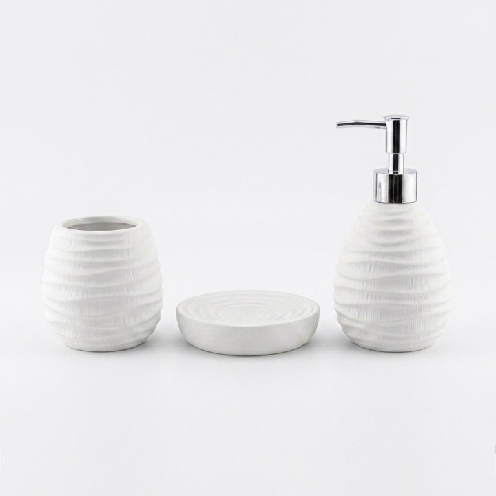 Set Accesorios Baño 3 Piezas Diseño Texturizado
