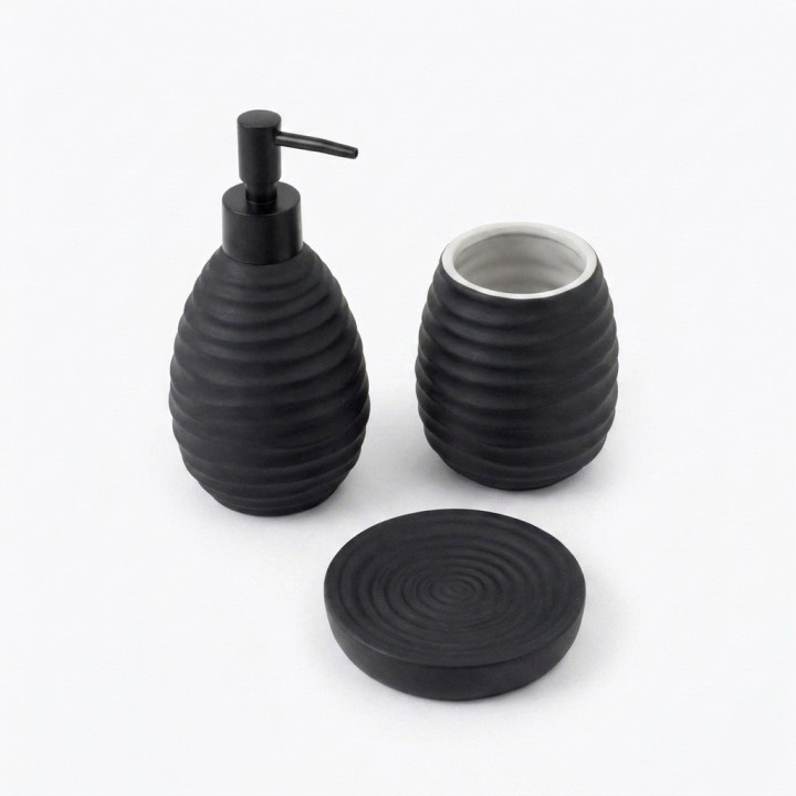 Set Accesorios Baño 3 Piezas Diseño Texturizado
