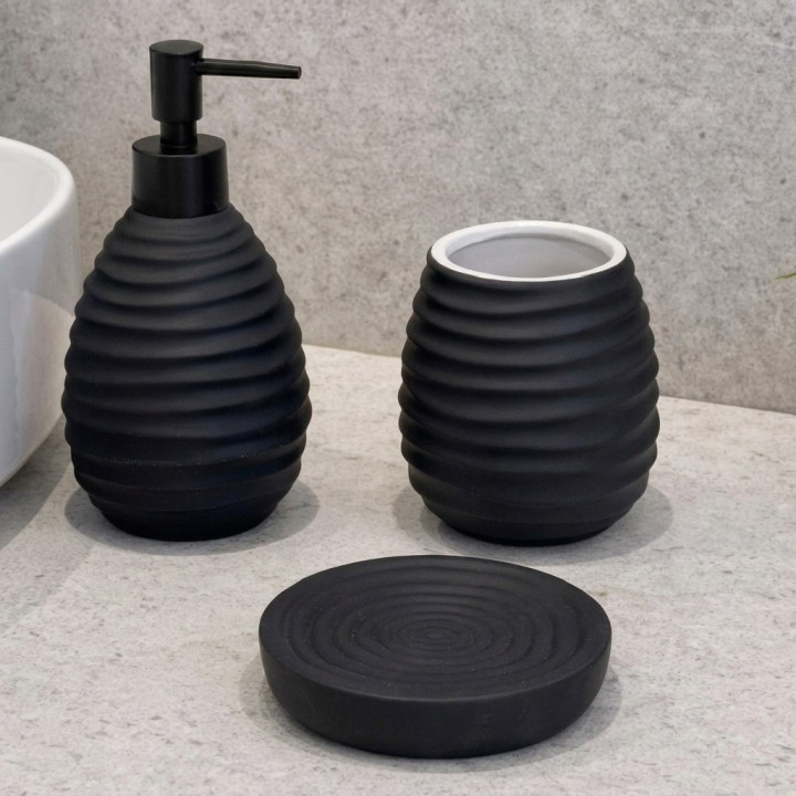 Set Accesorios Baño 3 Piezas Diseño Texturizado
