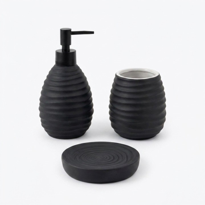 Set Accesorios Baño 3 Piezas Diseño Texturizado
