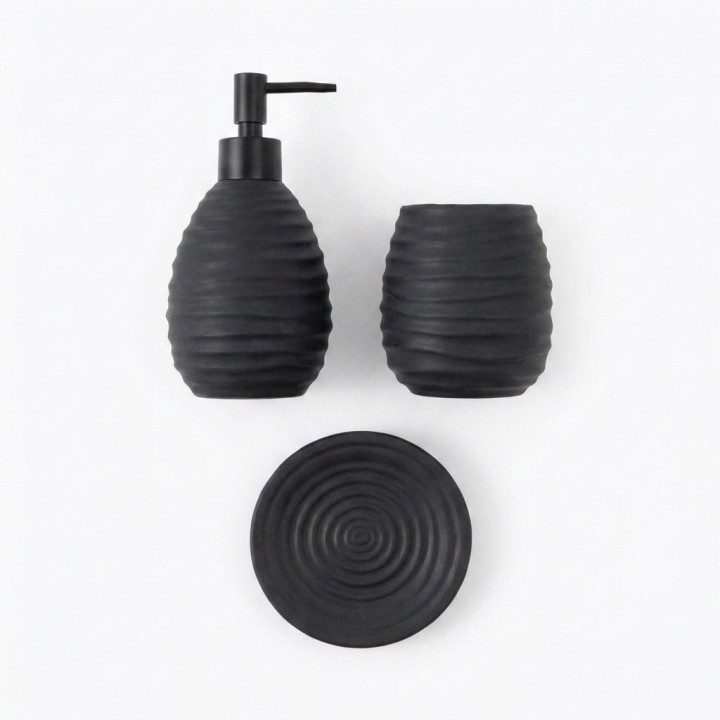 Set Accesorios Baño 3 Piezas Diseño Texturizado