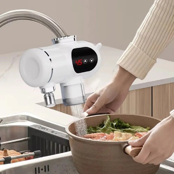 Calentador De Agua Eléctrico Instantáneo Grifo Pantalla Led