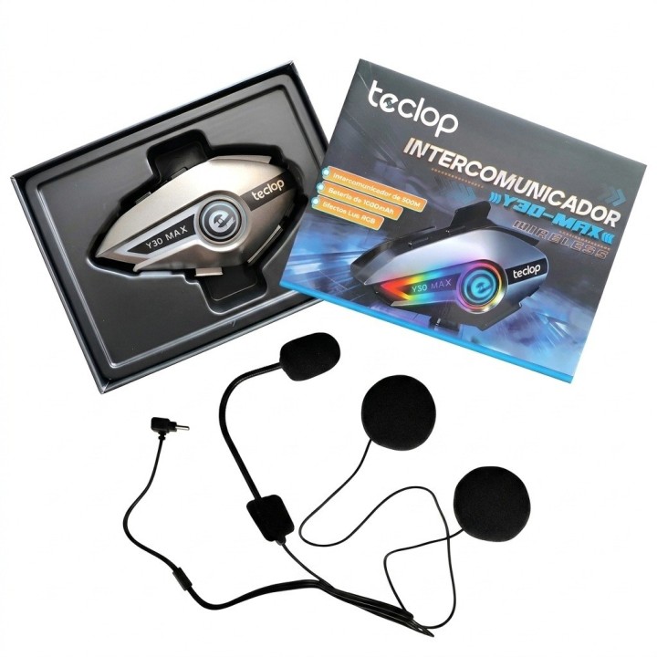 Intercomunicador Moto Casco Y30 Bluetooth Rgb 1000mah