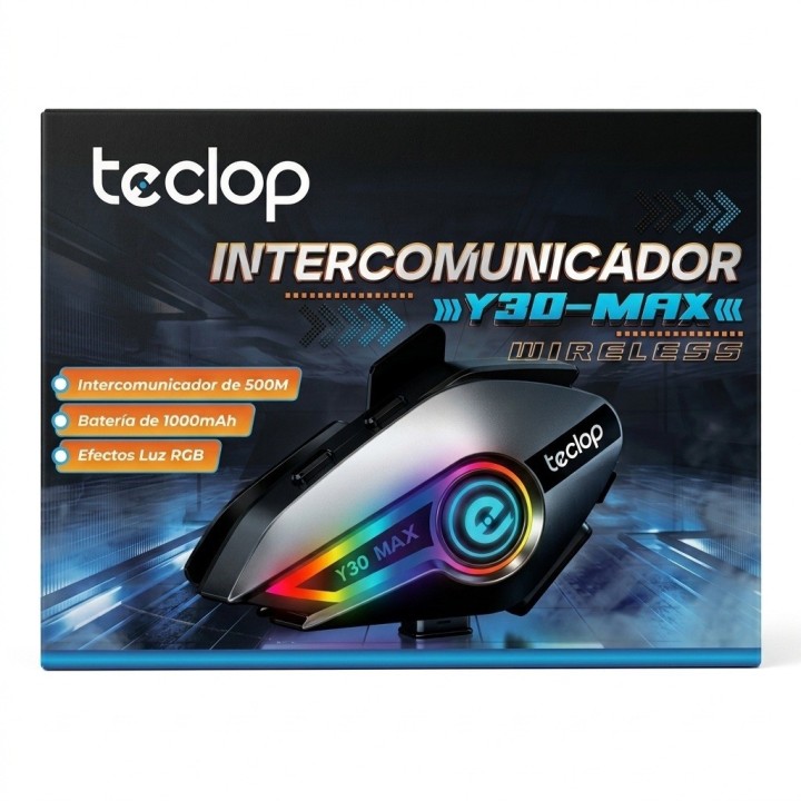 Intercomunicador Moto Casco Y30 Bluetooth Rgb 1000mah