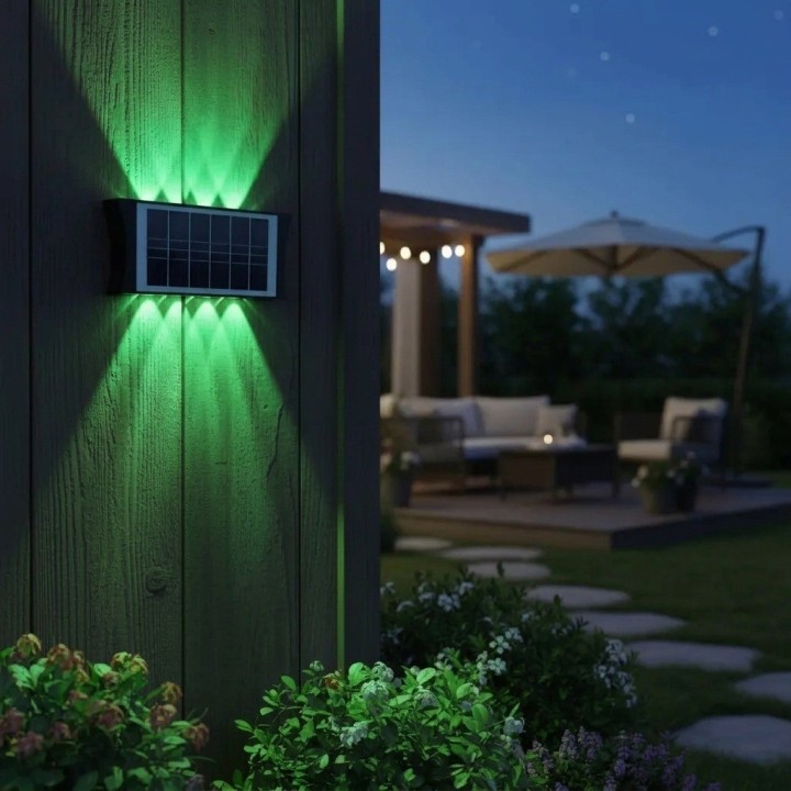Lámpara Solar De Pared Led Exterior Impermeable Ip65