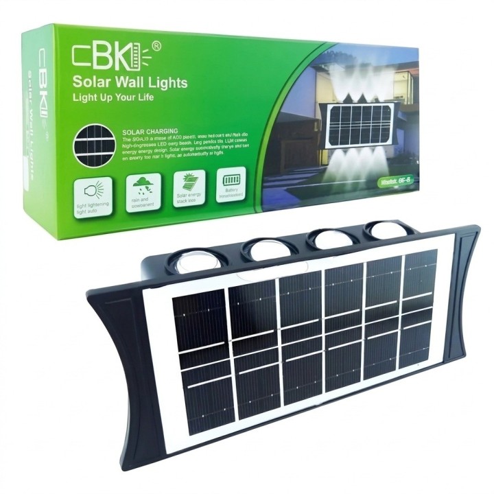 Lámpara Solar De Pared Led Exterior Impermeable Ip65