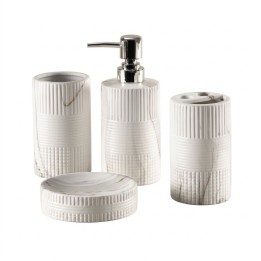 Set 4 Accesorios Baño Dispensador Vaso Jabonera Tipo Mármol