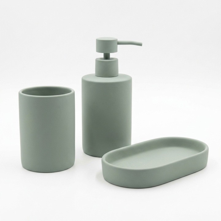 Set Accesorios Baño Silicona Dispensador Vaso Jabonera