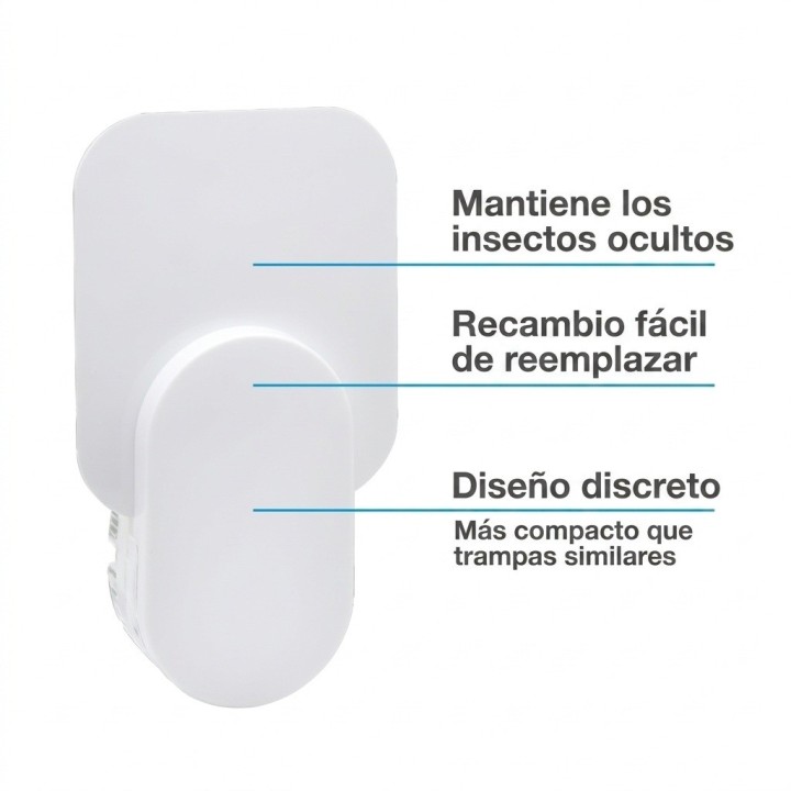 Trampa Insectos Electrica Luz Uv Pegamento Moscas Polillas