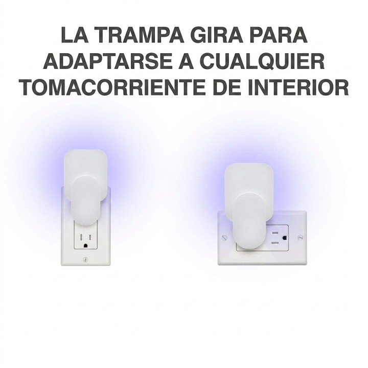 Trampa Insectos Electrica Luz Uv Pegamento Moscas Polillas
