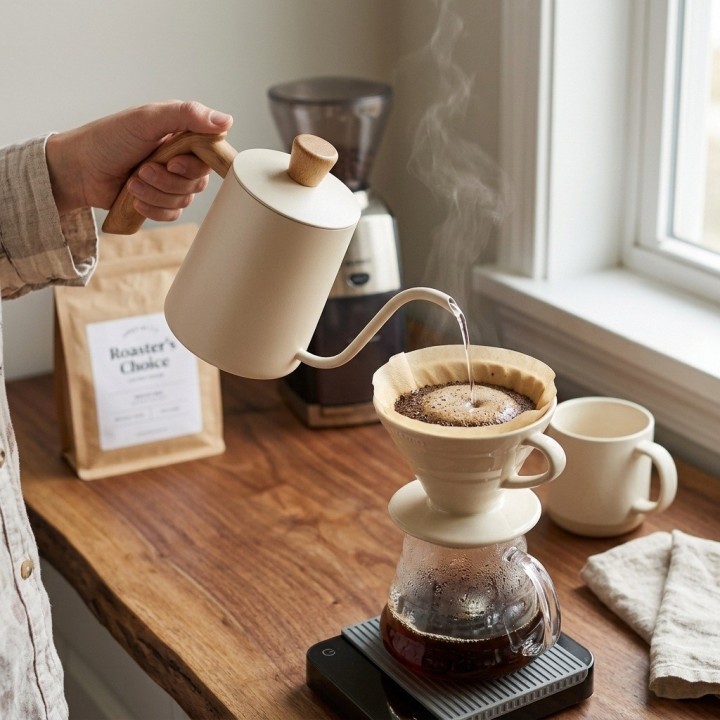 Cafetera Cuello De Cisne Para Café Pour Over Madera