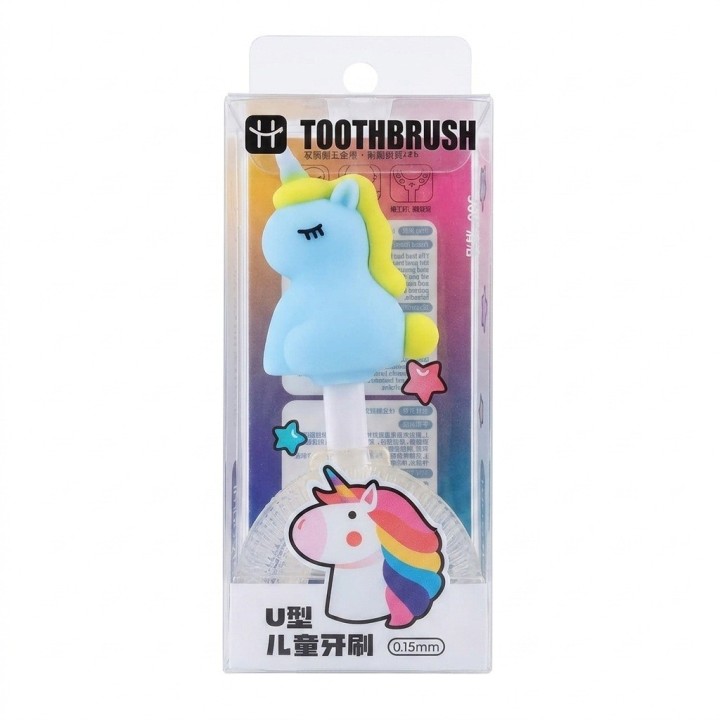 Cepillo Dientes Forma U Para Niños Silicona Unicornio