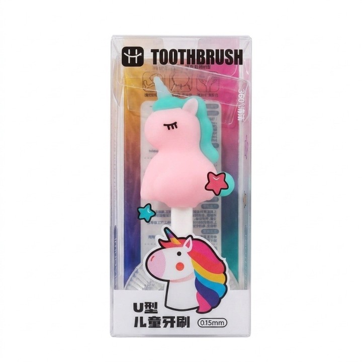 Cepillo Dientes Forma U Para Niños Silicona Unicornio