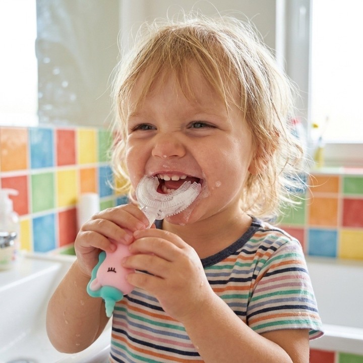 Cepillo Dientes Forma U Para Niños Silicona Unicornio