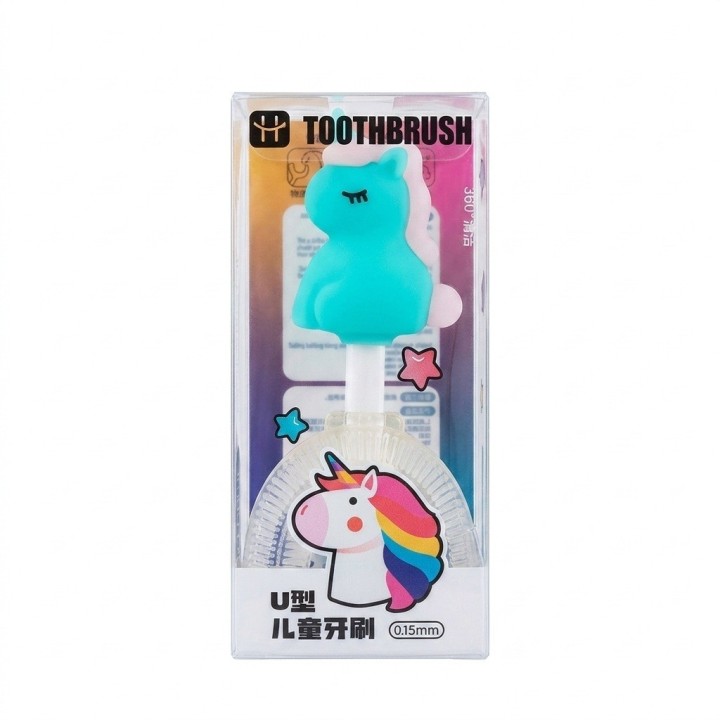 Cepillo Dientes Forma U Para Niños Silicona Unicornio
