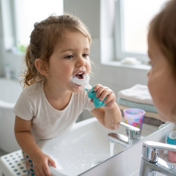 Cepillo Dientes Forma U Para Niños Silicona Unicornio