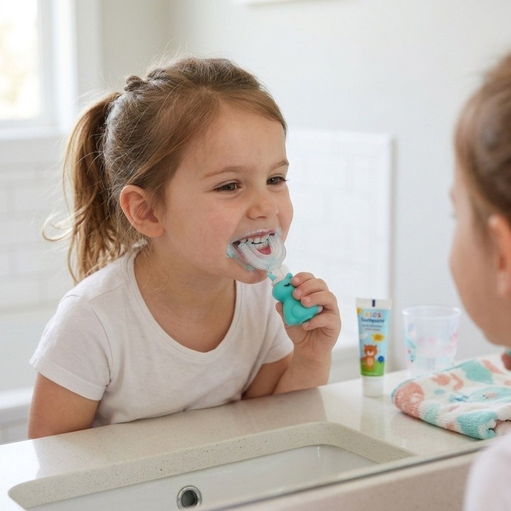 Cepillo Dientes Forma U Para Niños Silicona Unicornio