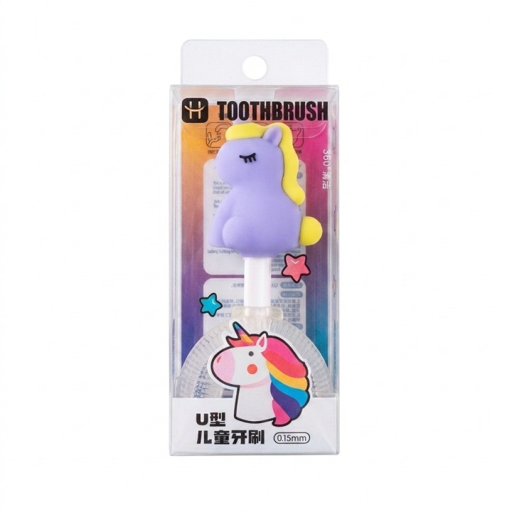 Cepillo Dientes Forma U Para Niños Silicona Unicornio