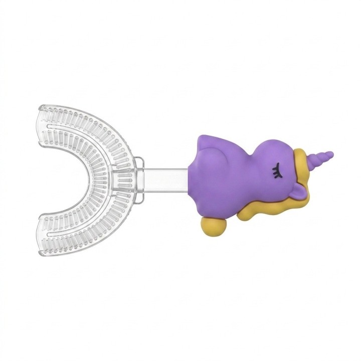 Cepillo Dientes Forma U Para Niños Silicona Unicornio