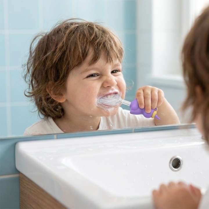 Cepillo Dientes Forma U Para Niños Silicona Unicornio