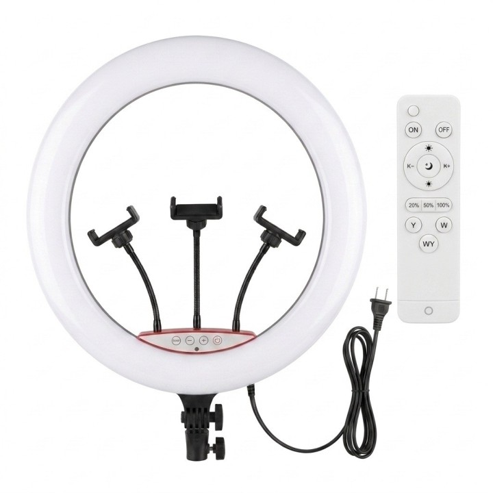 Aro De Luz Led 45 Cm 18 Pulgadas 3 Soportes Control Remoto