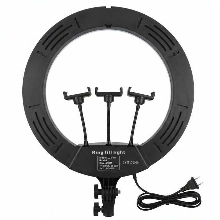 Aro De Luz Led 45 Cm 18 Pulgadas 3 Soportes Control Remoto