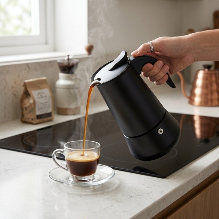 Cafetera Moka Italiana Espresso 9 Tazas - Diseño Mate