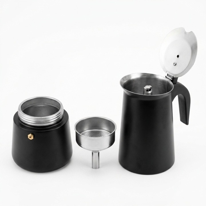 Cafetera Moka Italiana Espresso 12 Tazas - Diseño Mate