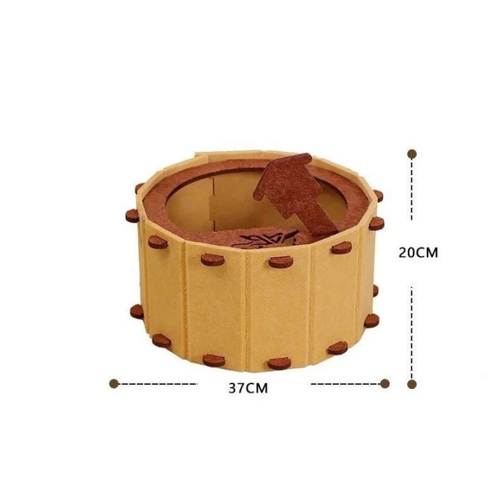 Cama Nido Fieltro Para Gatos Rascador Tipo Bañera 37cm