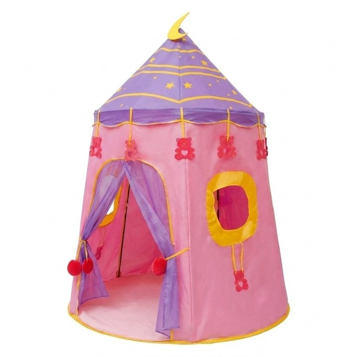Carpa Castillo Princesa Infantil Plegable Portátil Rosa