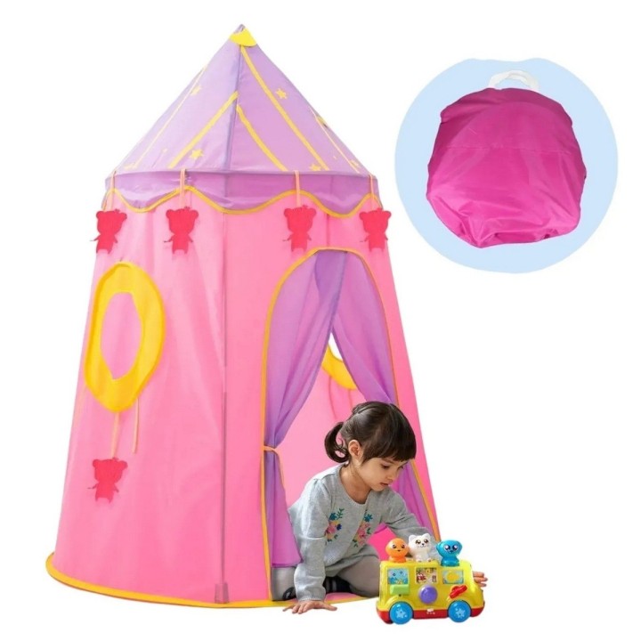 Carpa Castillo Princesa Infantil Plegable Portátil Rosa