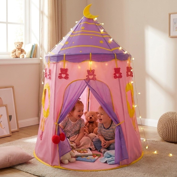 Carpa Castillo Princesa Infantil Plegable Portátil Rosa