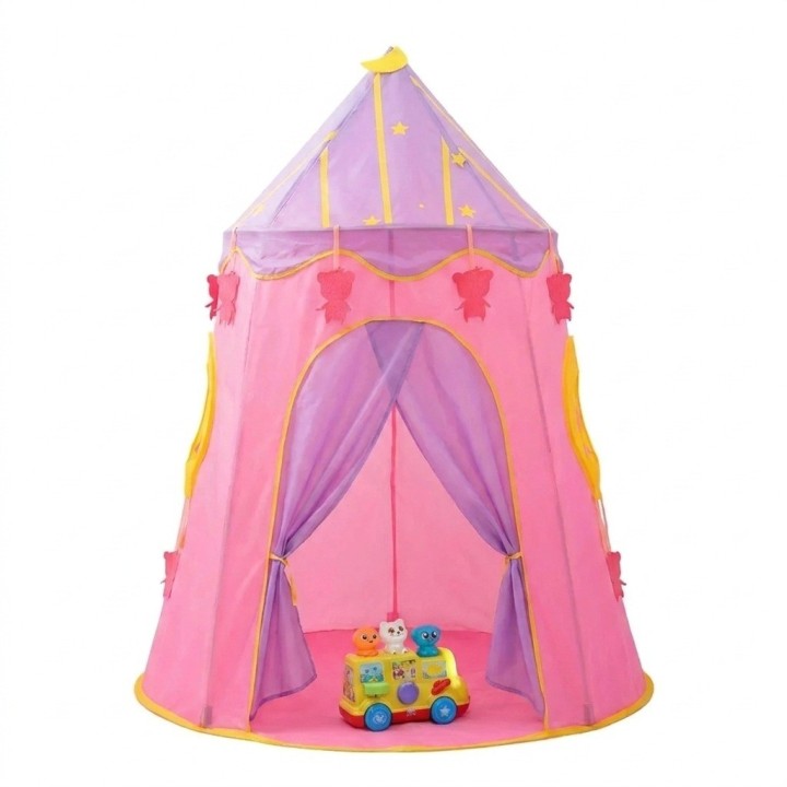 Carpa Castillo Princesa Infantil Plegable Portátil Rosa