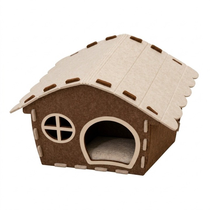 Casa Cama Para Gato Cabaña Fieltro 45cm