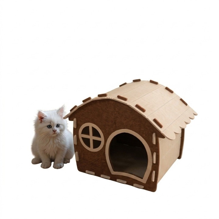 Casa Cama Para Gato Cabaña Fieltro 45cm
