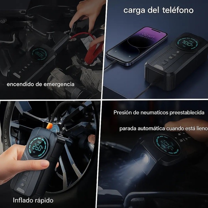 Iniciador Batería Carro 1000a Compresor Aire Portátil