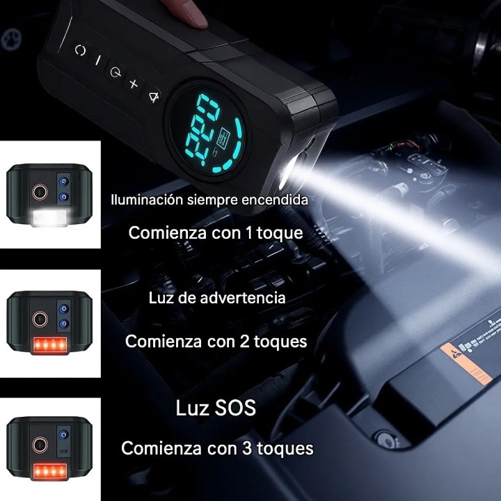 Iniciador Batería Carro 1000a Compresor Aire Portátil