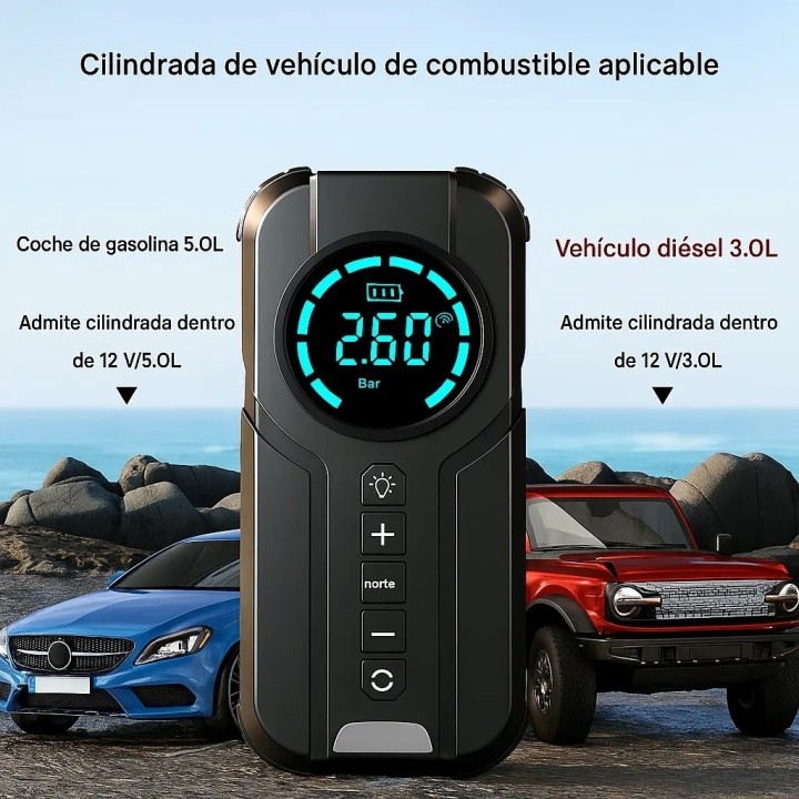 Iniciador Batería Carro 1000a Compresor Aire Portátil