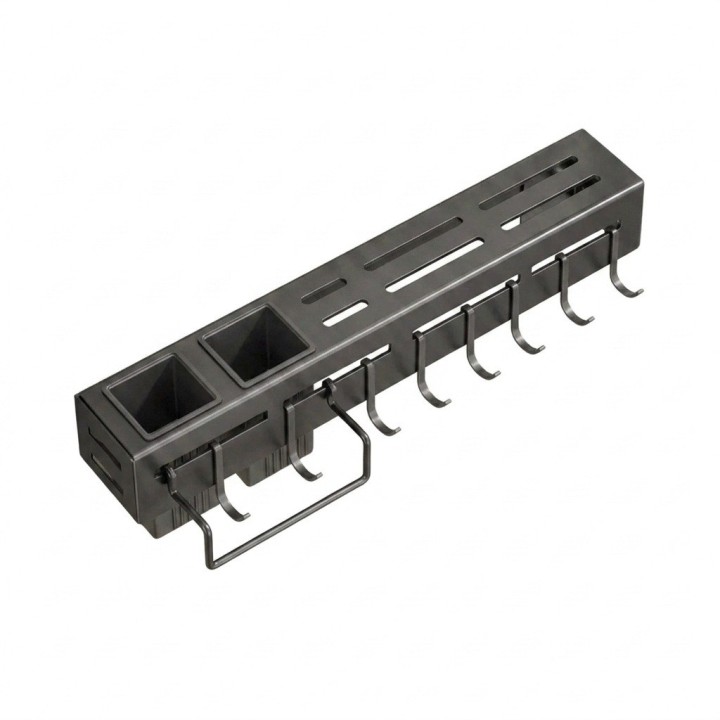 Organizador Cocina Pared Porta Cuchillos Y Cubiertos Negro